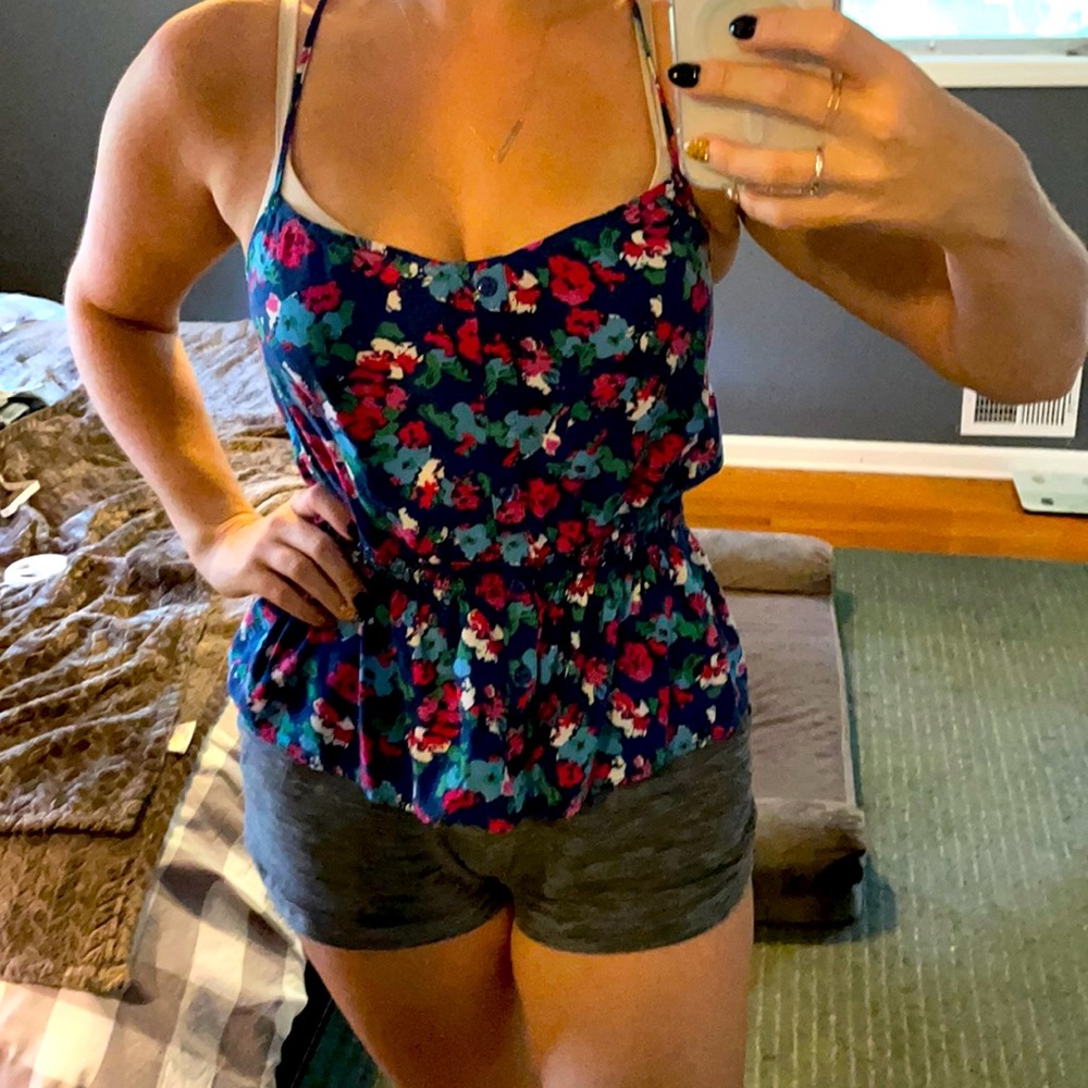 Forever 21 Floral Cinched waist tank